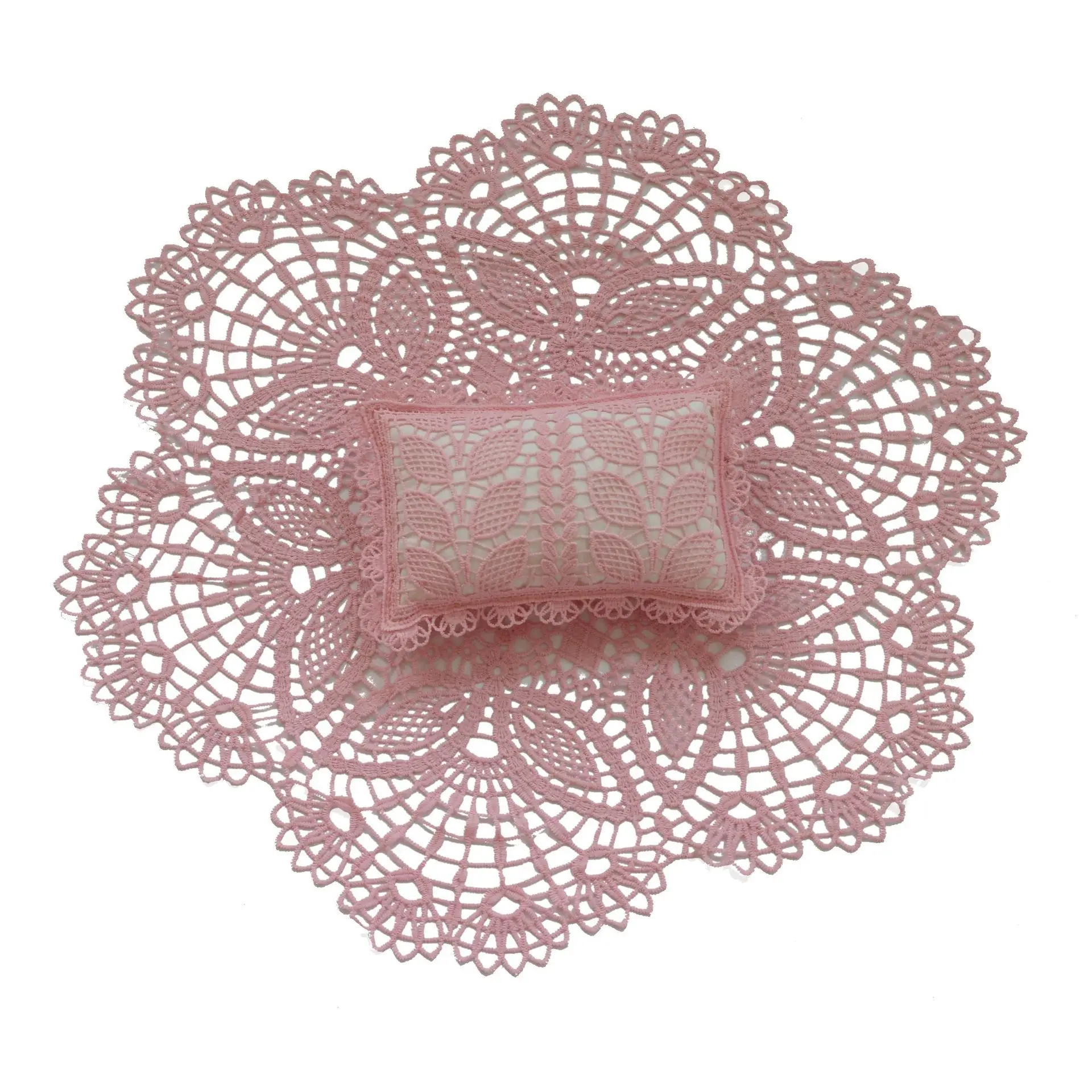 Pink Lace Cushion Set for Newborn Baby Decor - Image 10