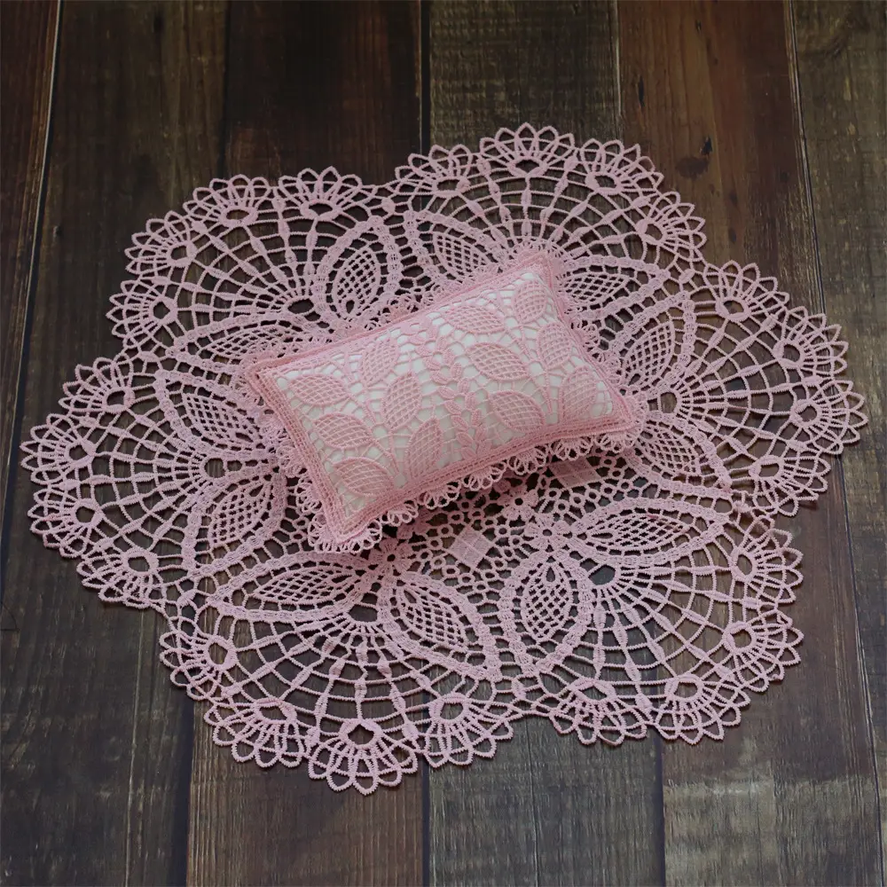 Pink Lace Cushion Set for Newborn Baby Decor - Image 2