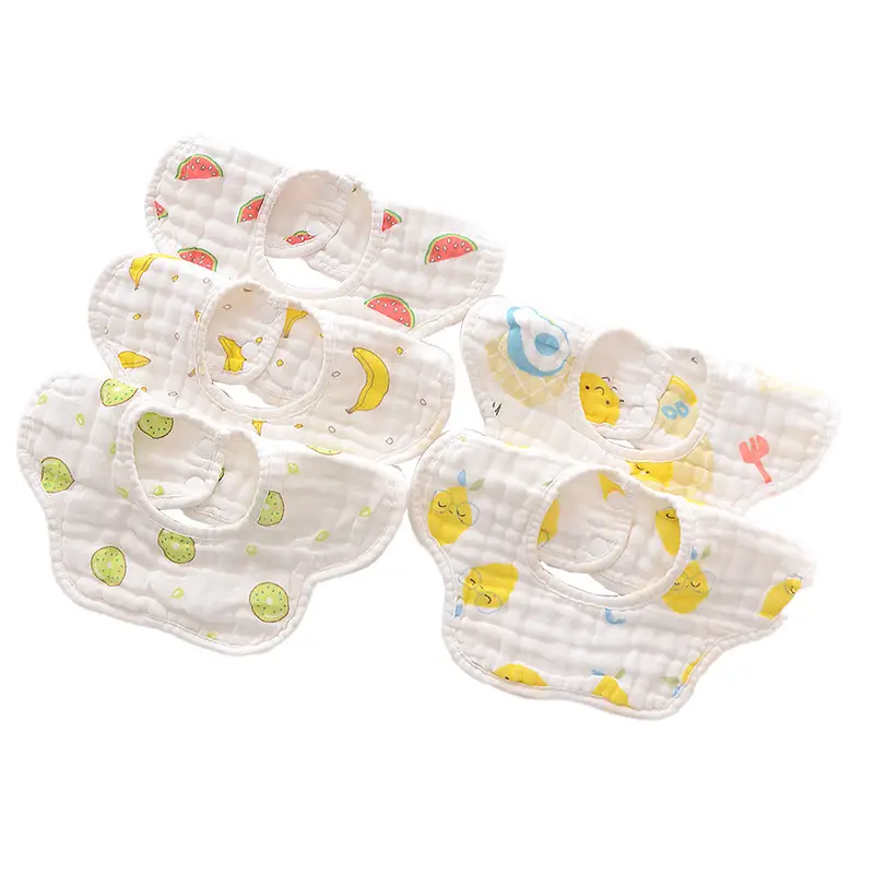 Pure Cotton Newborn Baby Bib with Floral Design - Image 27