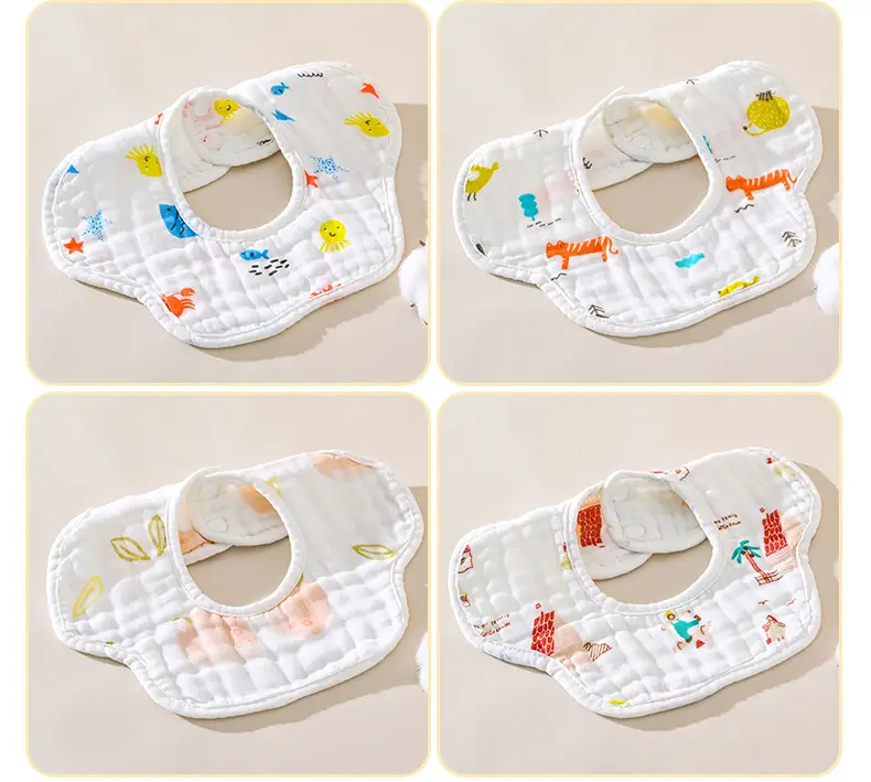 Pure Cotton Newborn Baby Bib with Floral Design — feature 13