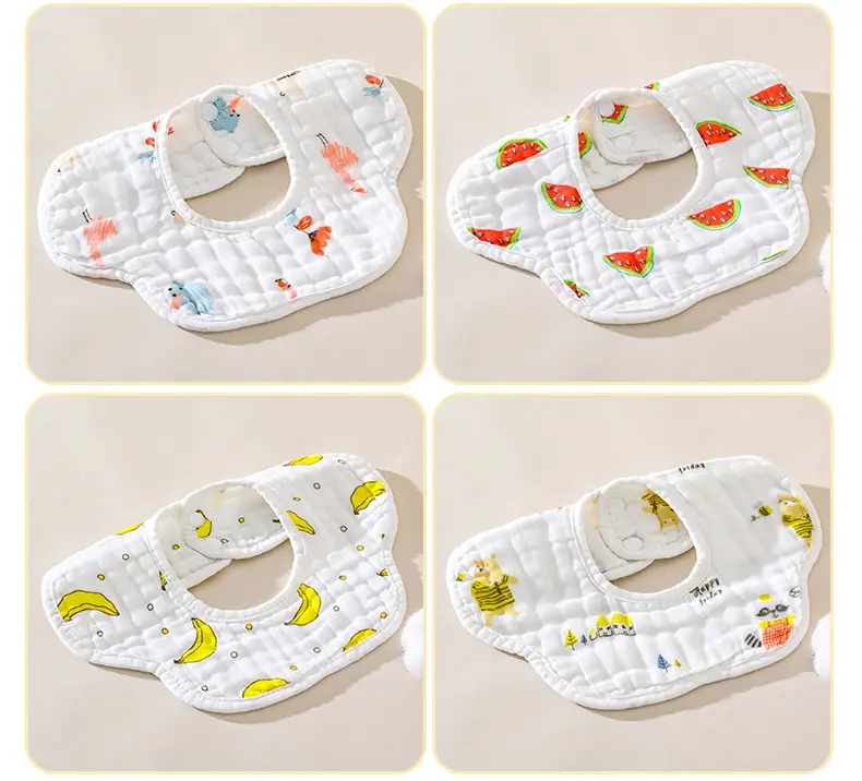 Pure Cotton Newborn Baby Bib with Floral Design — feature 14