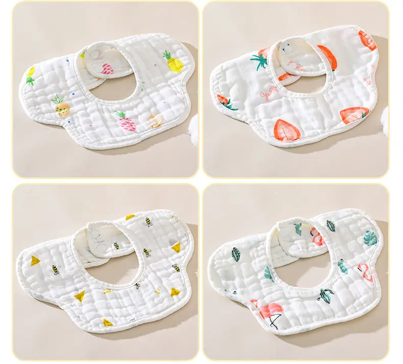 Pure Cotton Newborn Baby Bib with Floral Design — feature 15