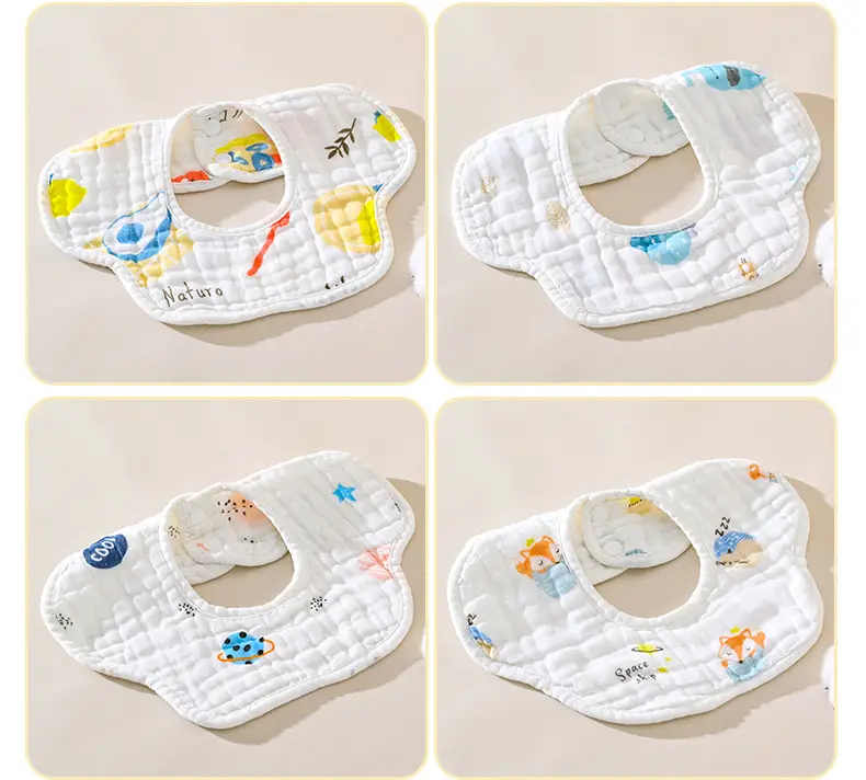 Pure Cotton Newborn Baby Bib with Floral Design — feature 16