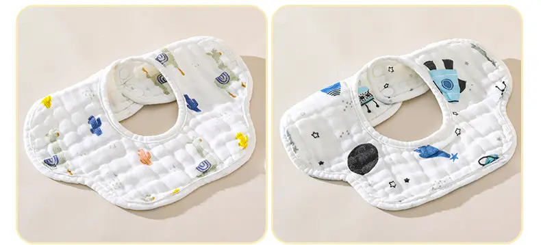 Pure Cotton Newborn Baby Bib with Floral Design — feature 17
