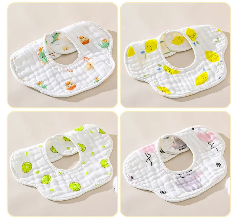Pure Cotton Newborn Baby Bib with Floral Design — feature 18