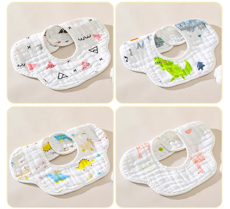 Pure Cotton Newborn Baby Bib with Floral Design — feature 19