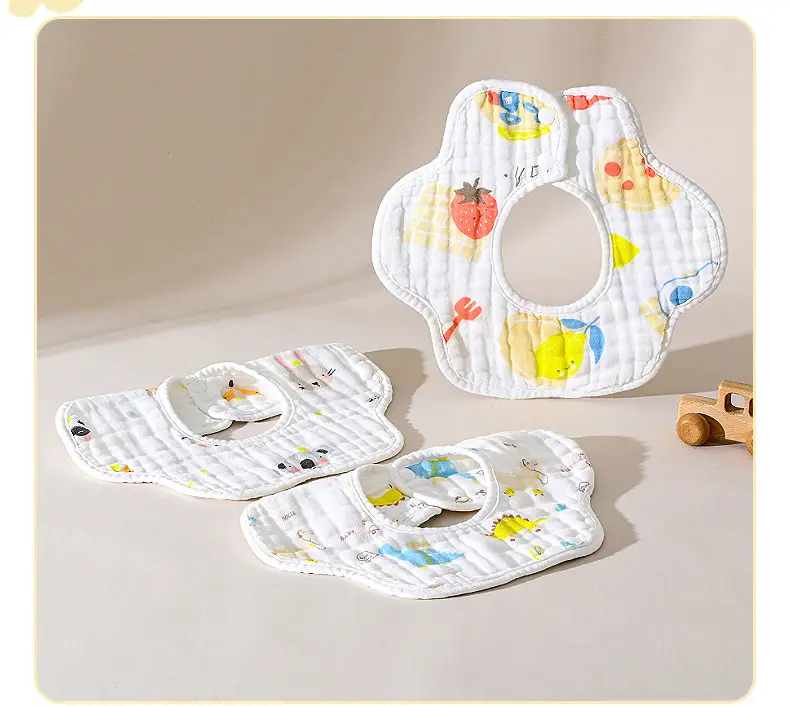 Pure Cotton Newborn Baby Bib with Floral Design — feature 21