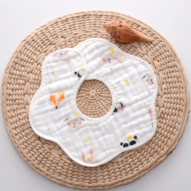 Pure Cotton Newborn Baby Bib with Floral Design - Image 12