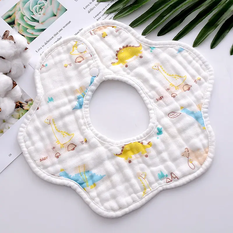 Pure Cotton Newborn Baby Bib with Floral Design - Image 14