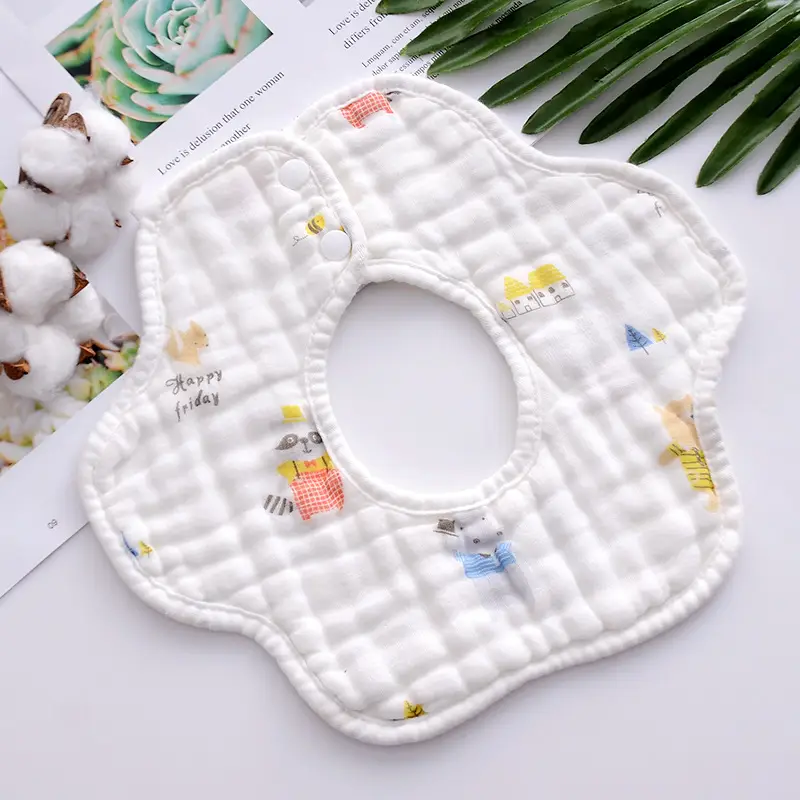 Pure Cotton Newborn Baby Bib with Floral Design - Image 15