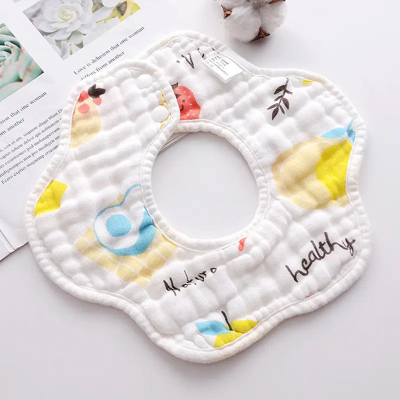 Pure Cotton Newborn Baby Bib with Floral Design - Image 17