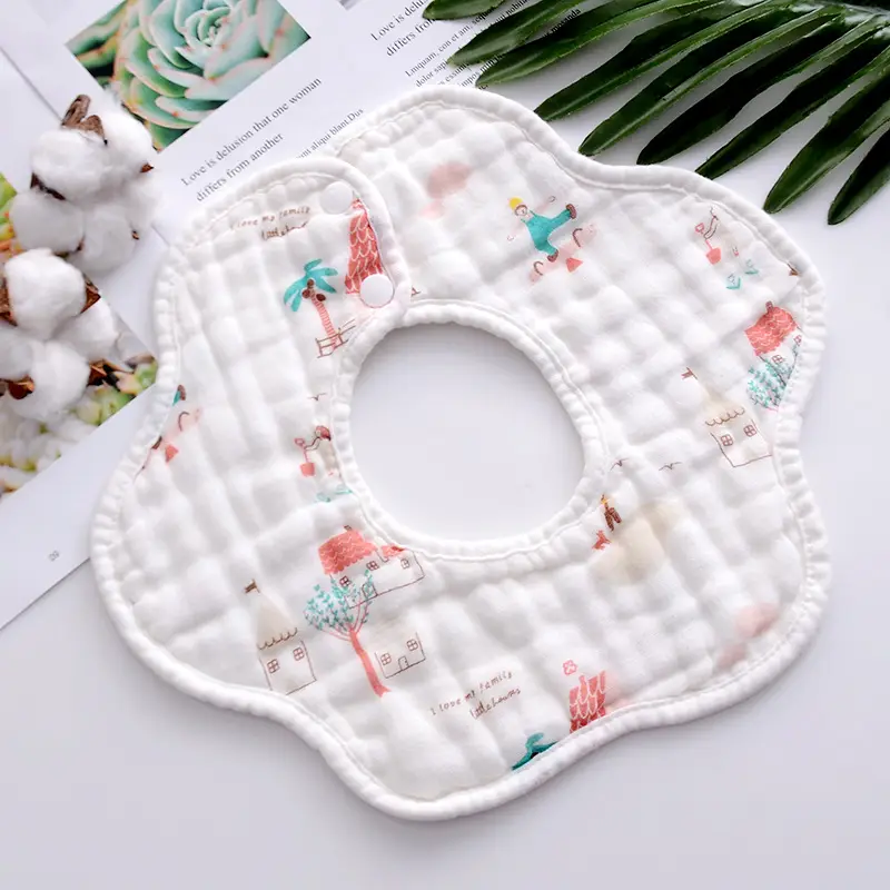 Pure Cotton Newborn Baby Bib with Floral Design - Image 19