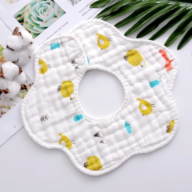 Pure Cotton Newborn Baby Bib with Floral Design - Image 20