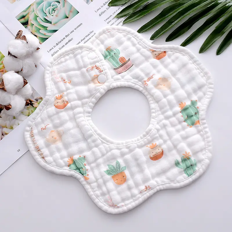Pure Cotton Newborn Baby Bib with Floral Design - Image 21