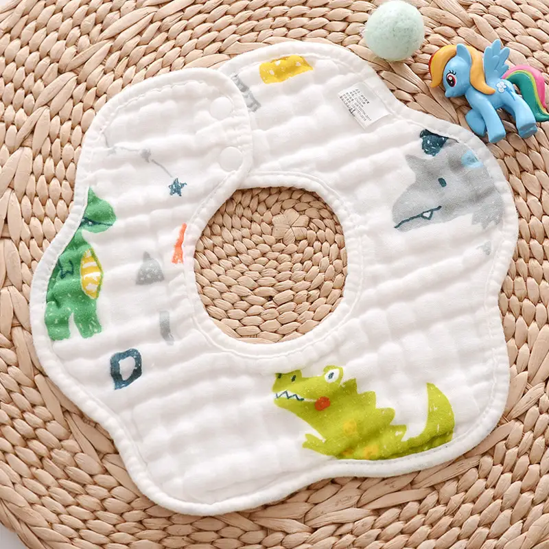 Pure Cotton Newborn Baby Bib with Floral Design - Image 5
