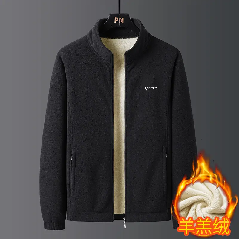 Men's Double-Sided Fleece Jacket Coral Fleece Sweatshirt - Image 5