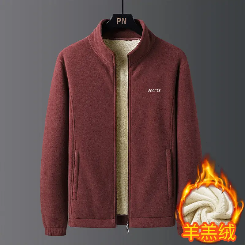 Men's Double-Sided Fleece Jacket Coral Fleece Sweatshirt - Image 8