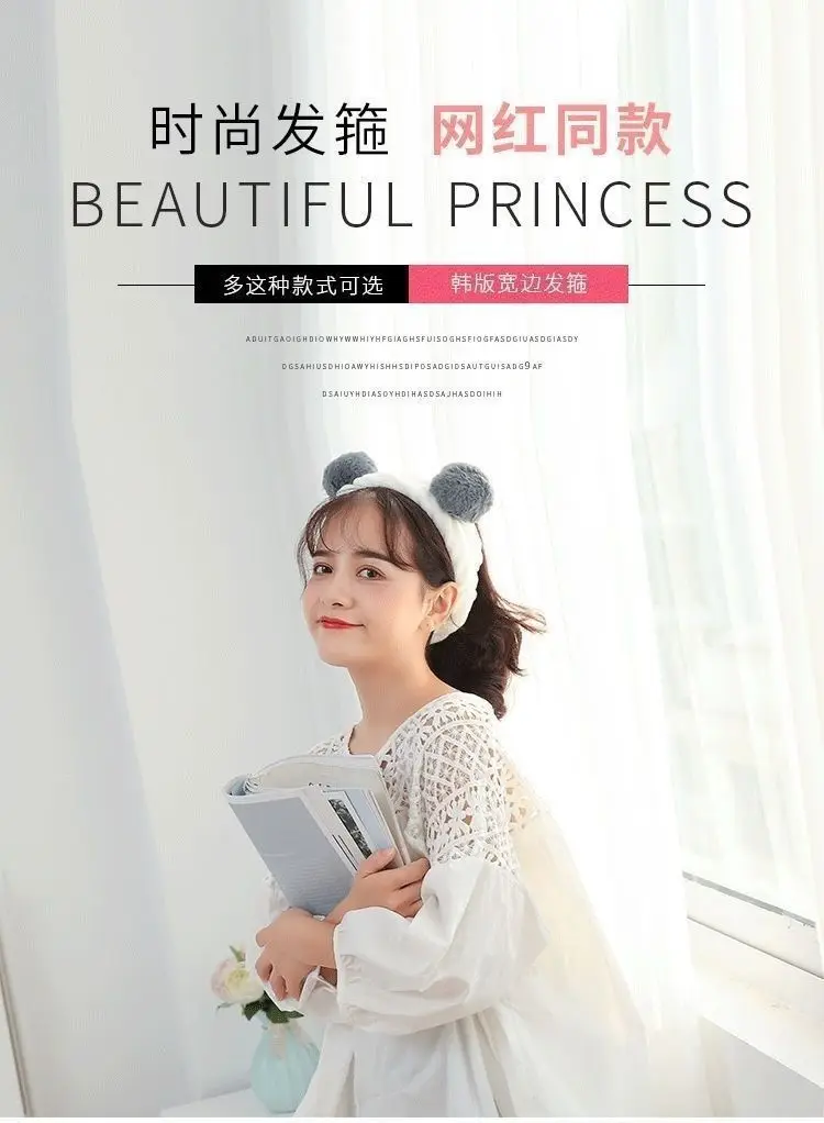 Red Cartoon Bow Face Wash Headband for Women — feature 2