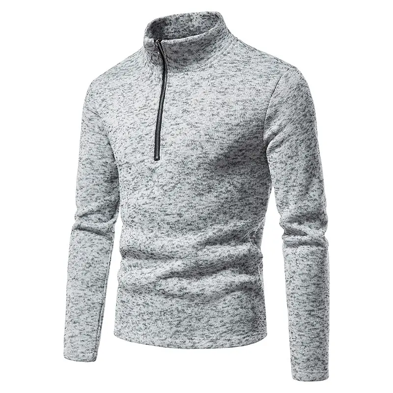 Men's 2025 Zipper Turtleneck Sweatshirt Set Grey Black White — feature 10