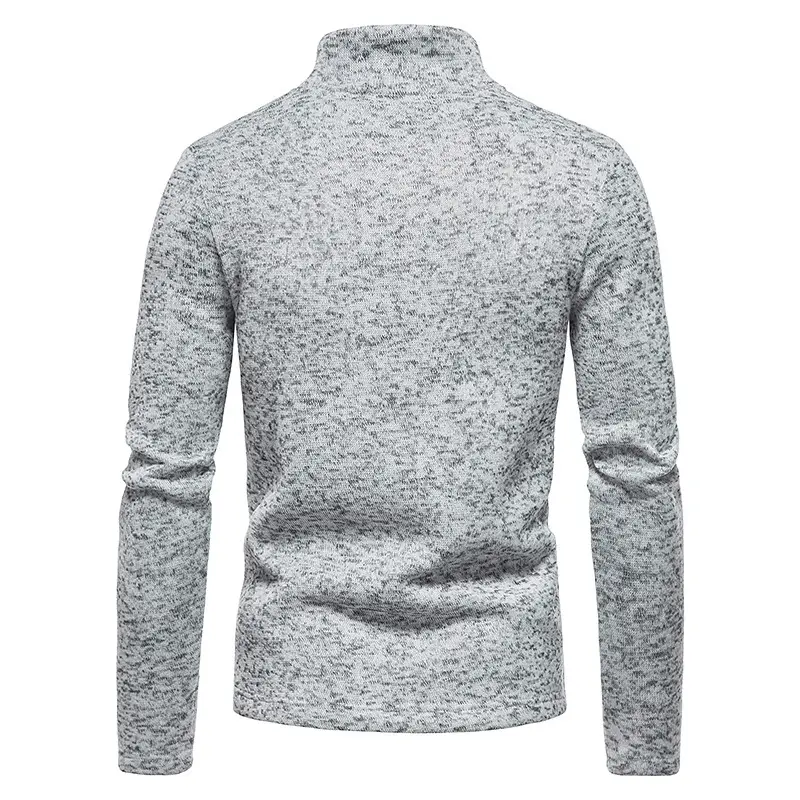 Men's 2025 Zipper Turtleneck Sweatshirt Set Grey Black White — feature 11