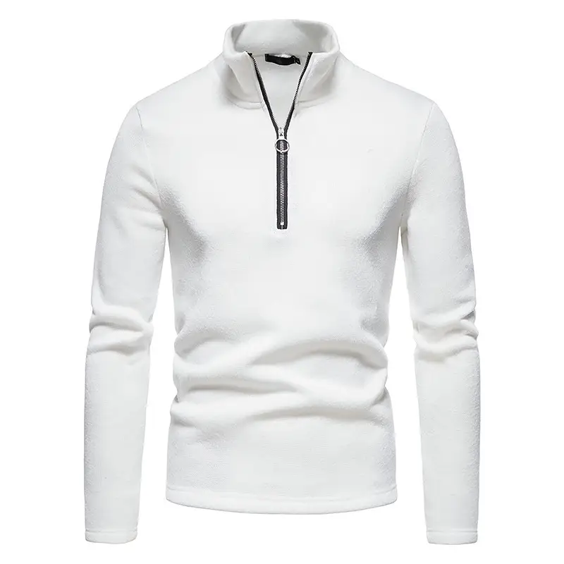 Men's 2025 Zipper Turtleneck Sweatshirt Set Grey Black White — feature 16