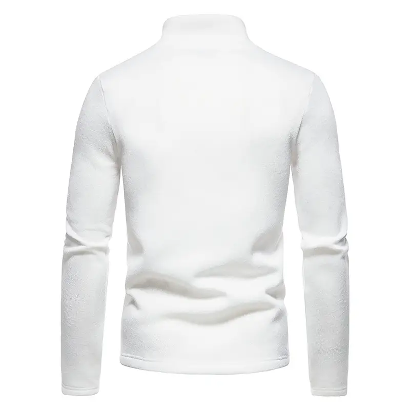 Men's 2025 Zipper Turtleneck Sweatshirt Set Grey Black White — feature 18