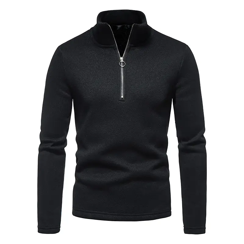 Men's 2025 Zipper Turtleneck Sweatshirt Set Grey Black White — feature 19