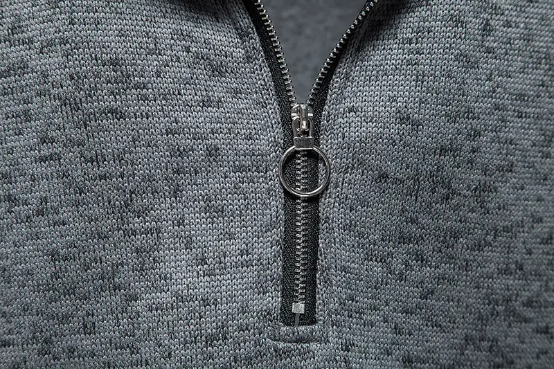 Men's 2025 Zipper Turtleneck Sweatshirt Set Grey Black White — feature 6