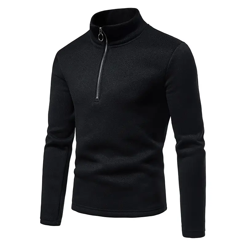 Men Grey Zipper Sweatshirt High Collar — feature 20