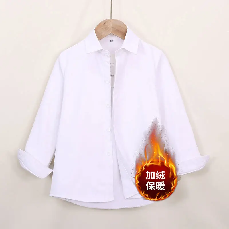 Children's Long Sleeve Cotton Shirt Light Blue - Image 2