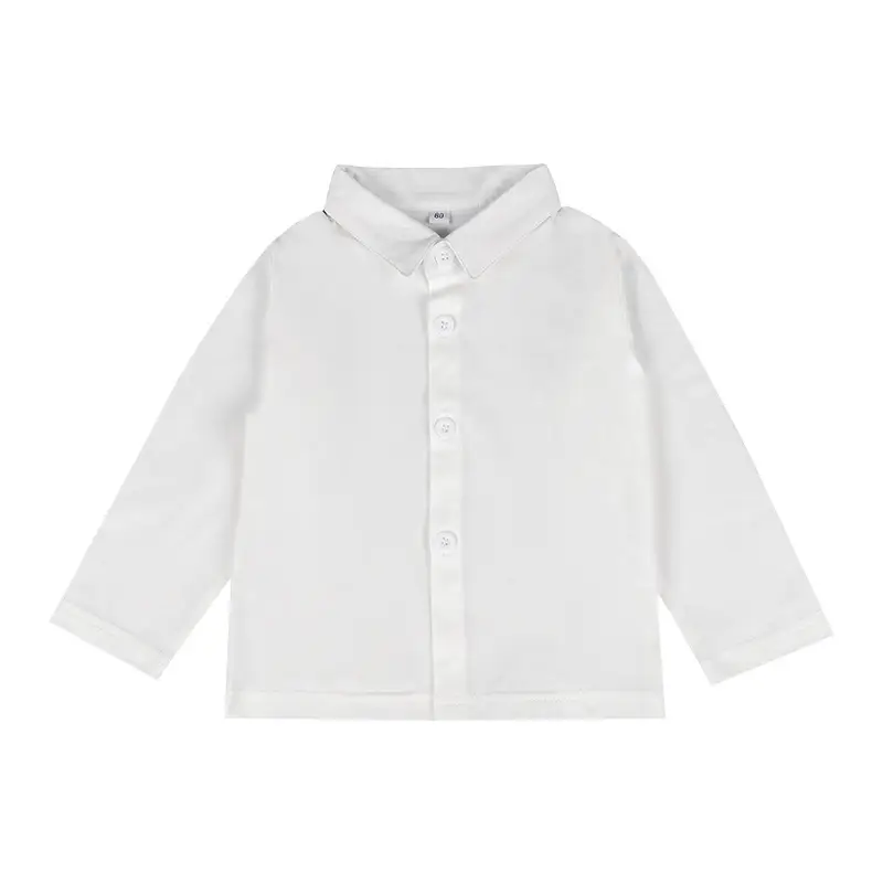 Children's Long Sleeve Cotton Shirt Light Blue - Image 5