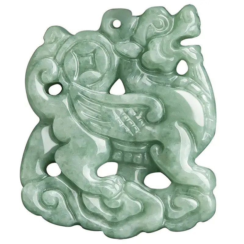 Natural Jade Green Kirin Pendant for Men Women - Image 5
