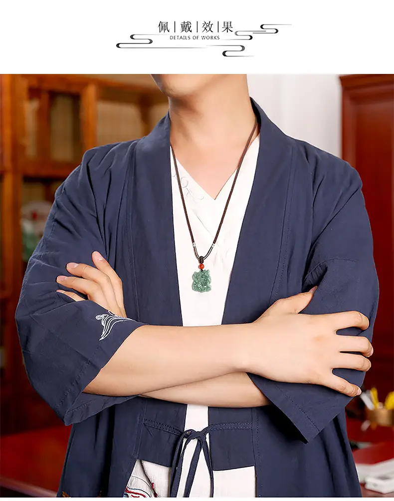 Natural Jade Green Kirin Pendant for Men Women — feature 9