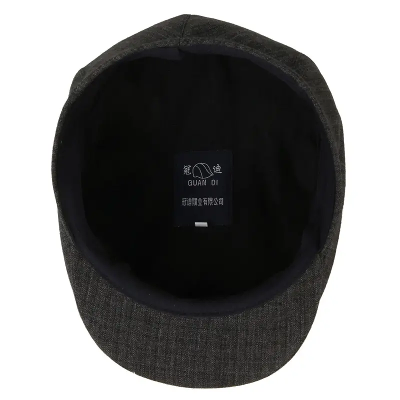 Men's Grey Textured Cap Spring Autumn Casual Father Hat - Image 4