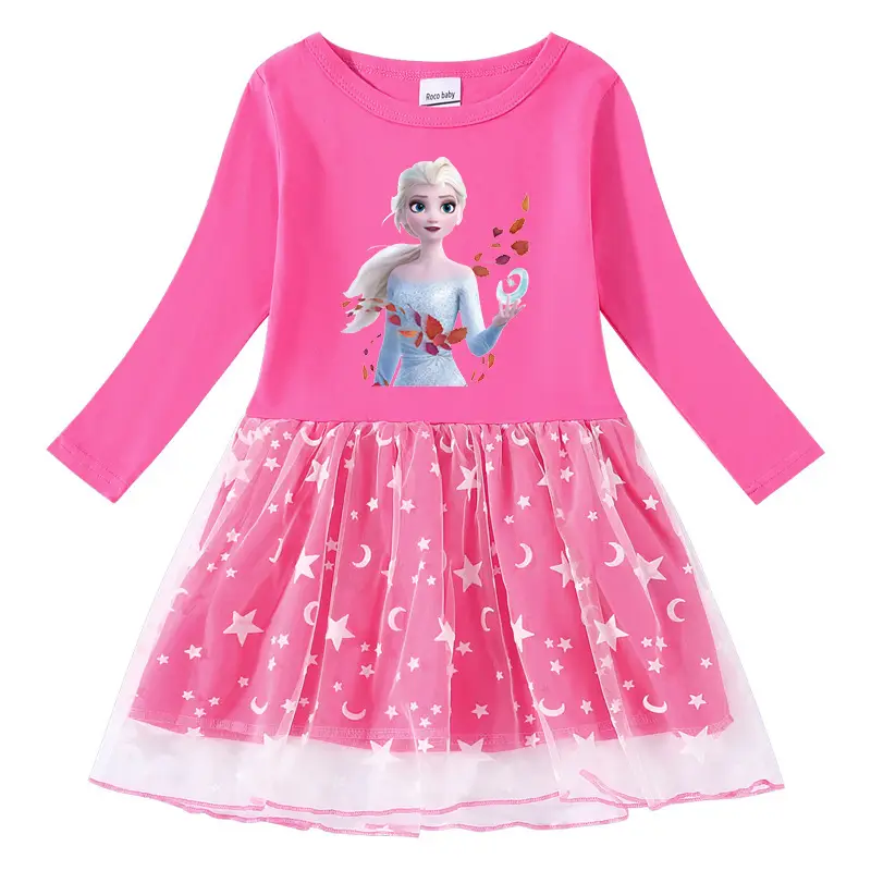 Pink Cartoon Moon Princess Dress for Girls