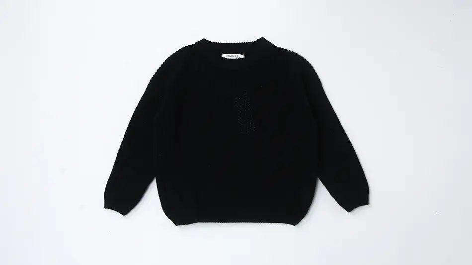Kids Round Neck Sweater Brown Long Sleeve Lazy Wear — feature 10