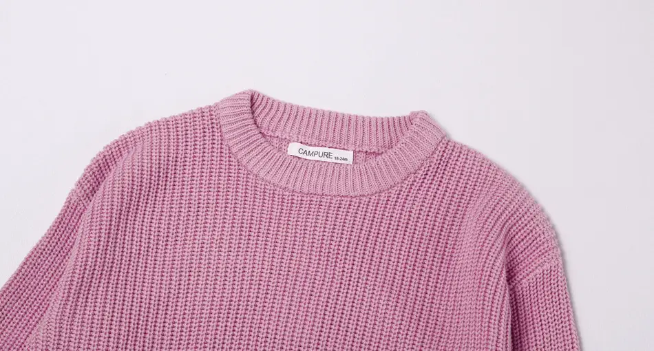 Kids Round Neck Sweater Brown Long Sleeve Lazy Wear — feature 16