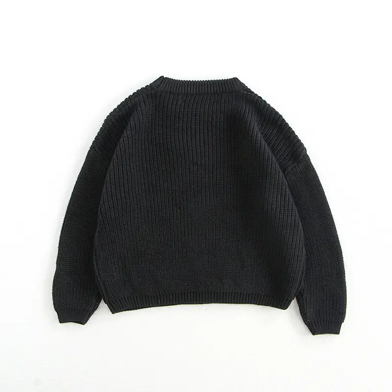 Kids Round Neck Sweater Brown Long Sleeve Lazy Wear — feature 25
