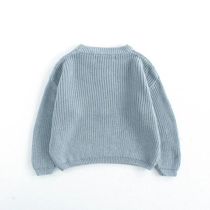 Kids Round Neck Sweater Brown Long Sleeve Lazy Wear — feature 27