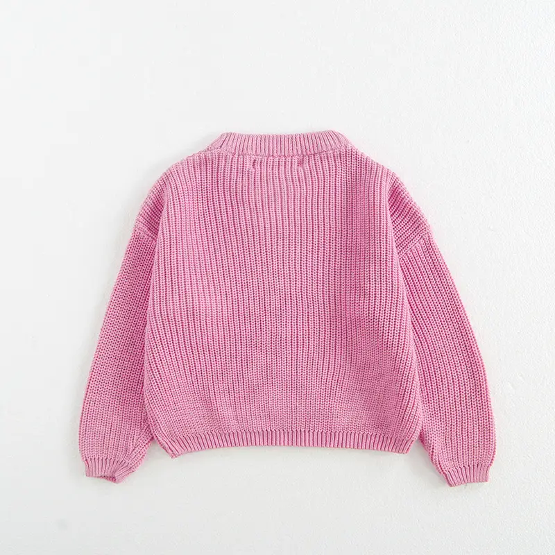 Kids Round Neck Sweater Brown Long Sleeve Lazy Wear — feature 30