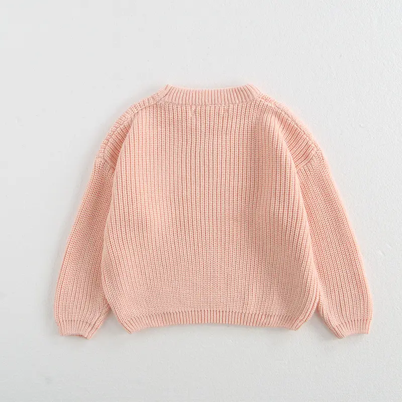 Kids Round Neck Sweater Brown Long Sleeve Lazy Wear — feature 33