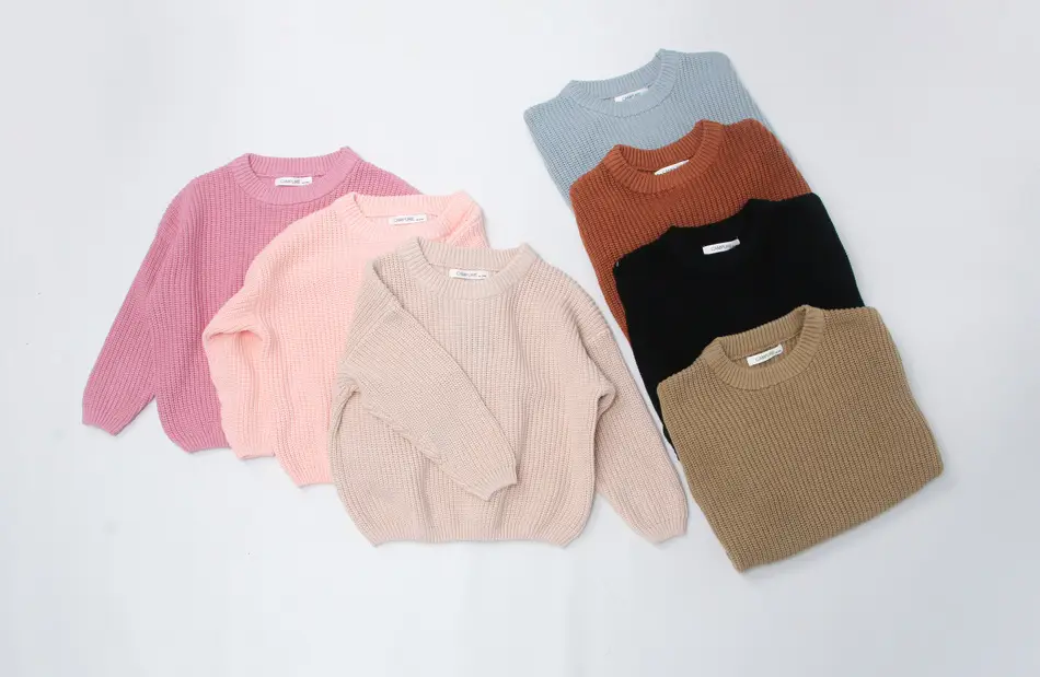 Kids Round Neck Sweater Brown Long Sleeve Lazy Wear — feature 5