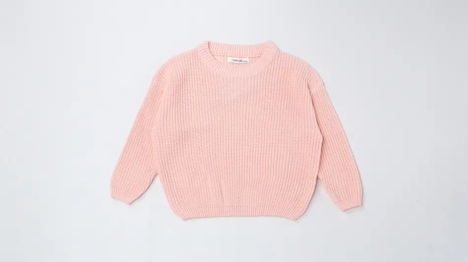 Kids Round Neck Sweater Brown Long Sleeve Lazy Wear — feature 9