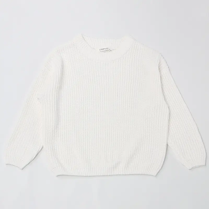 Kids Round Neck Sweater Brown Long Sleeve Lazy Wear - Image 4