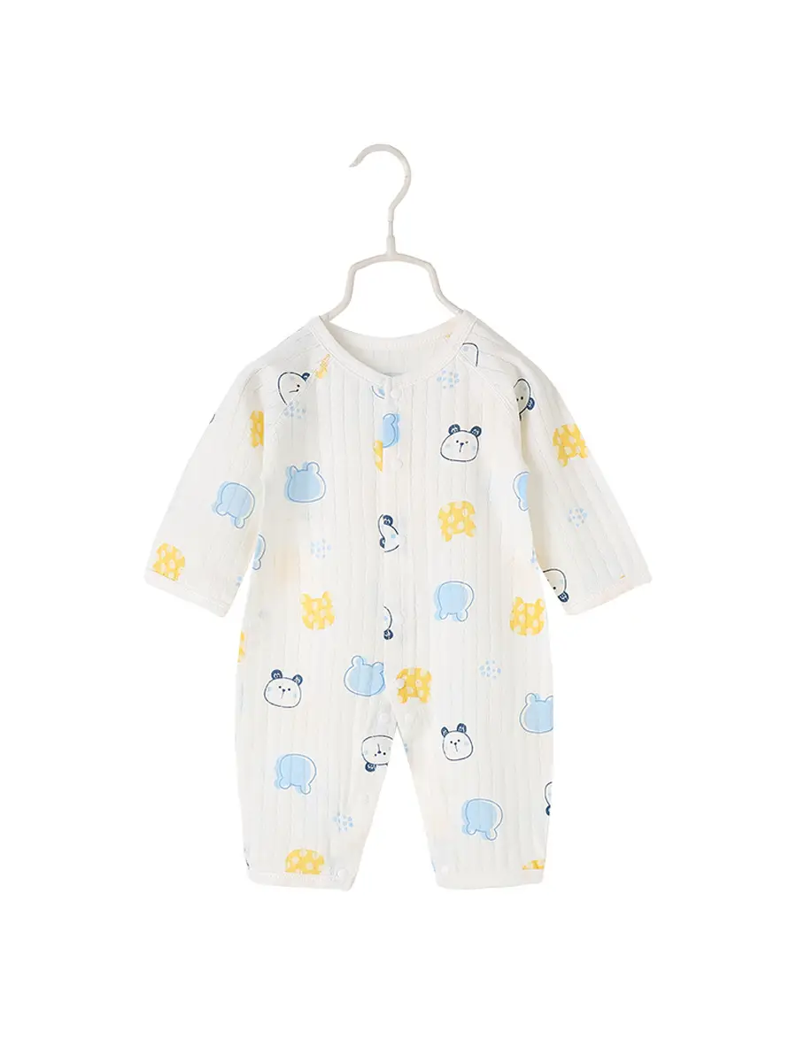 Baby's Cotton Printed Sleep Suit White Yellow - Image 21