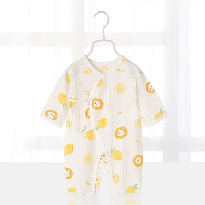 Baby's Cotton Printed Sleep Suit White Yellow - Image 13