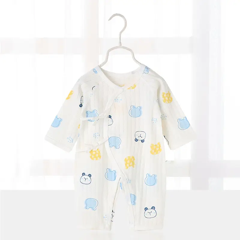 Baby's Cotton Printed Sleep Suit White Yellow - Image 14