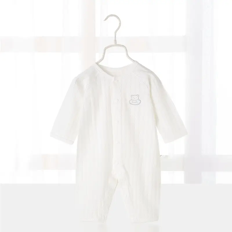 Baby's Cotton Printed Sleep Suit White Yellow - Image 4