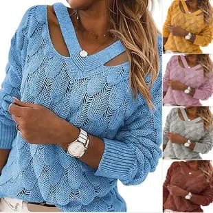 Women's Light Blue Knit Half Turtleneck Pullover — feature 3