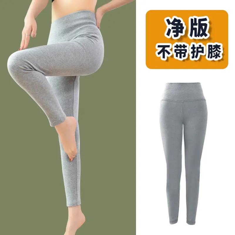 Autumn Winter Velvet Knee Warm Patch Leggings - Image 5